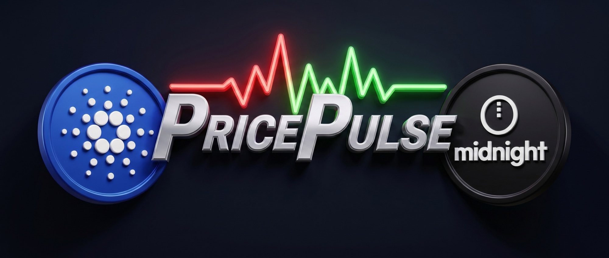 Price Pulse with Cardano and Midnight emblems